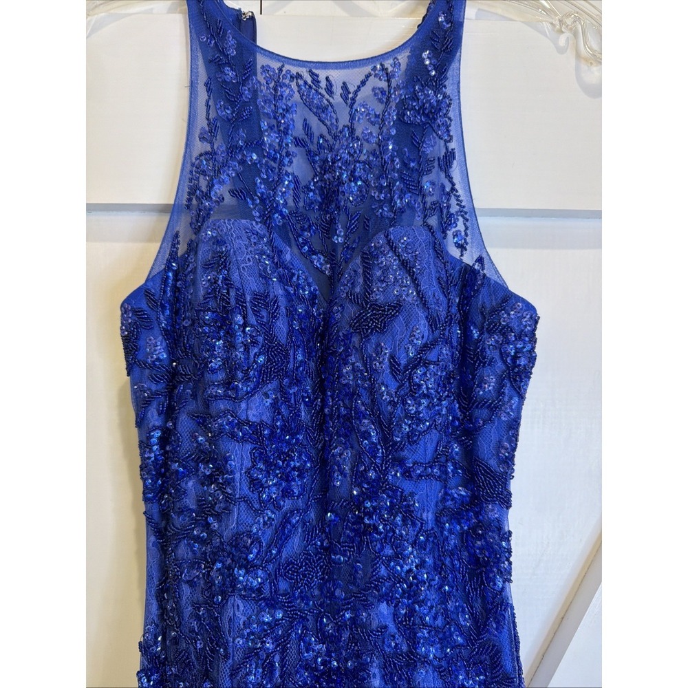 SHERRI HILL  51939 prom dress / ball gown size 0 royal blue with rhinestones - Picture 6 of 14